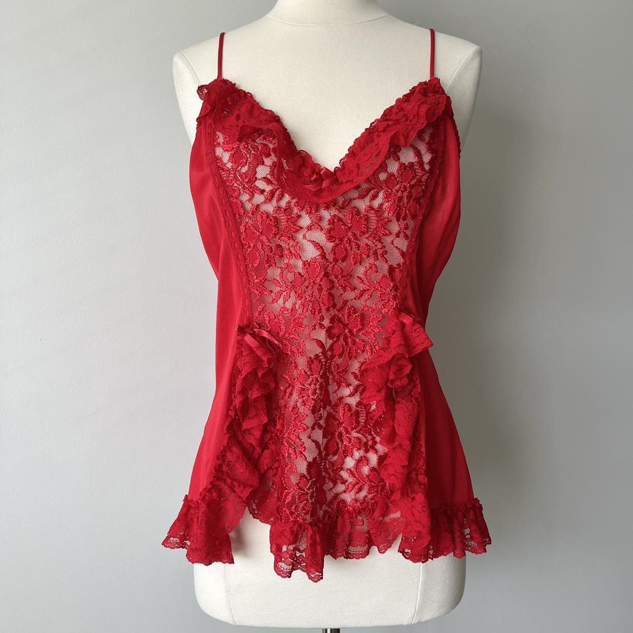 Princess red lace vintage top (fits M/L)