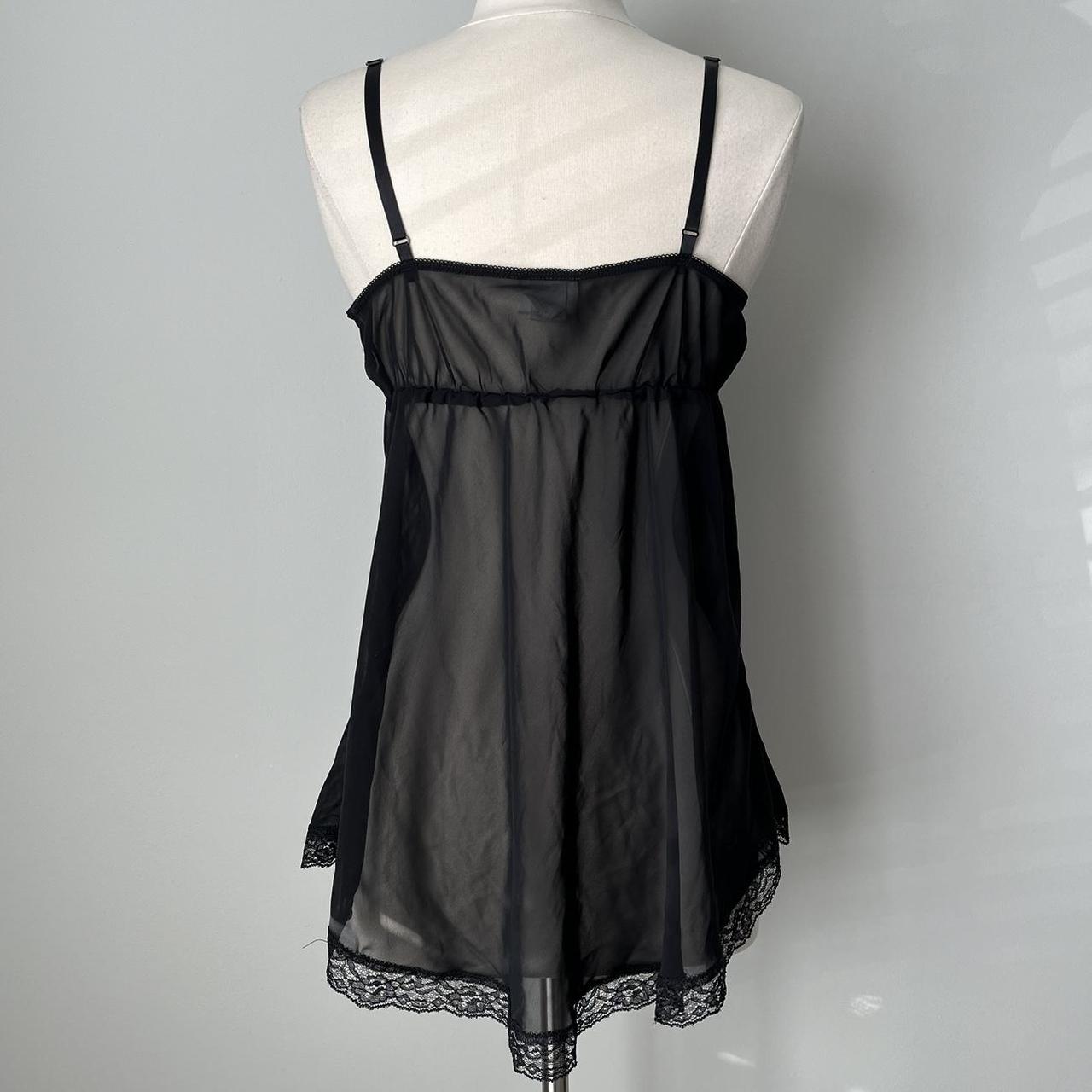 Delicates black chiffon slip dress (M)