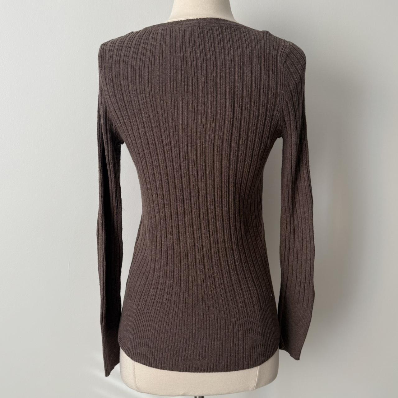 Aeropostale ribbed brown henley top (L)