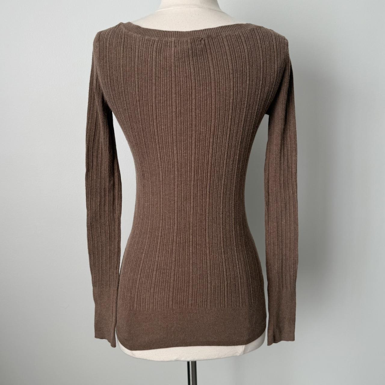 Aeropostale ribbed brown henley top (M)
