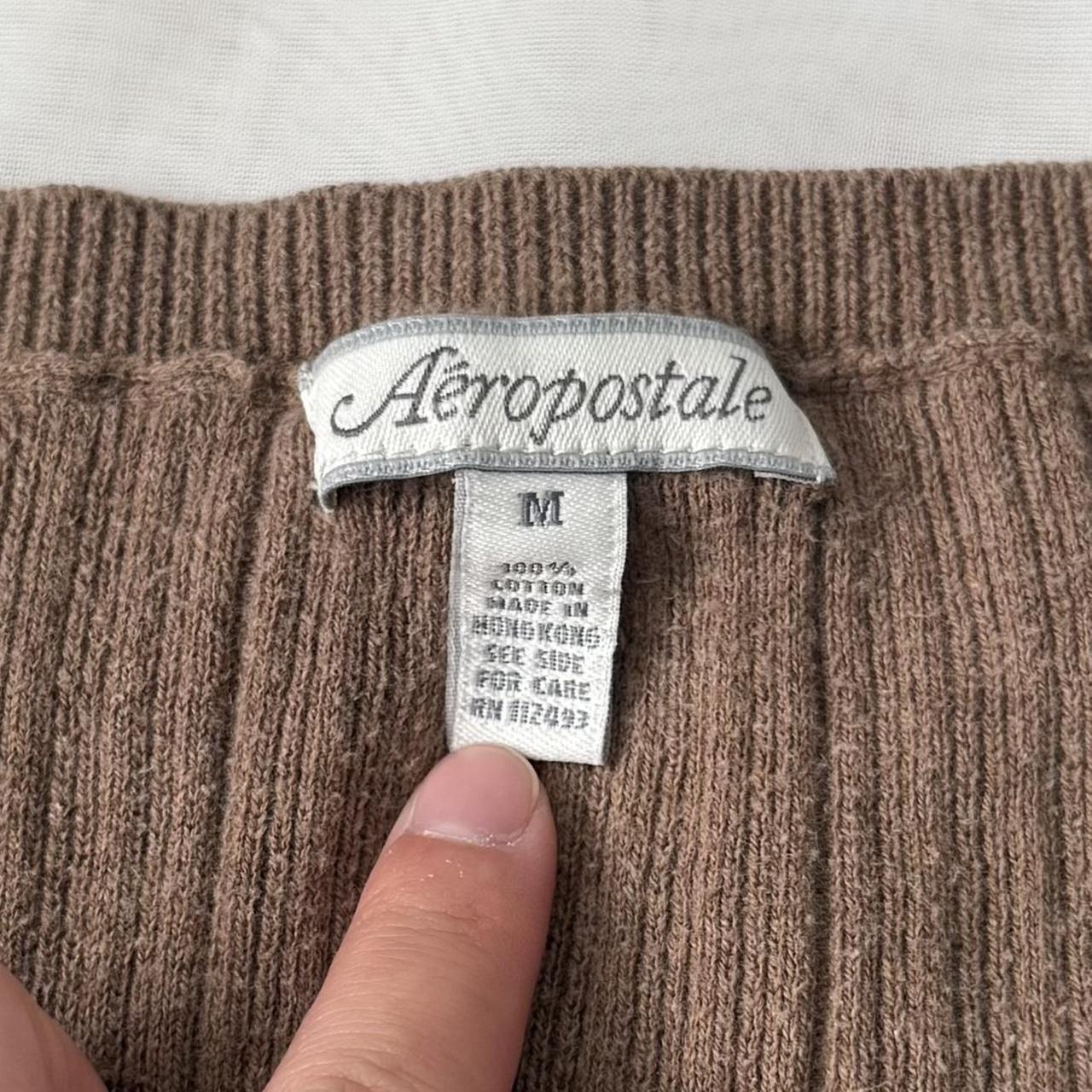 Aeropostale ribbed brown henley top (M)